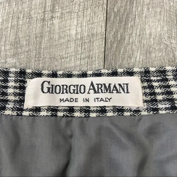 Vintage Giorgio Armani Plaid Print Knee-Length Skirt - Picture 5 of 6
